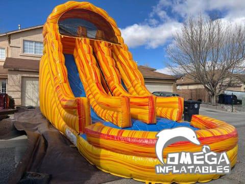 20FT Lava Fall Dual Lane Wet Dry Slide