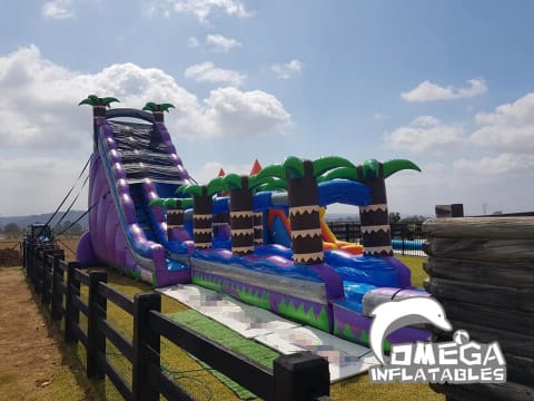 25FT Purple Tropical Splash Water Slide